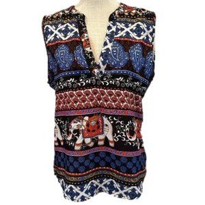 MANHATTAN BLUES Sleeveless Tunic Top